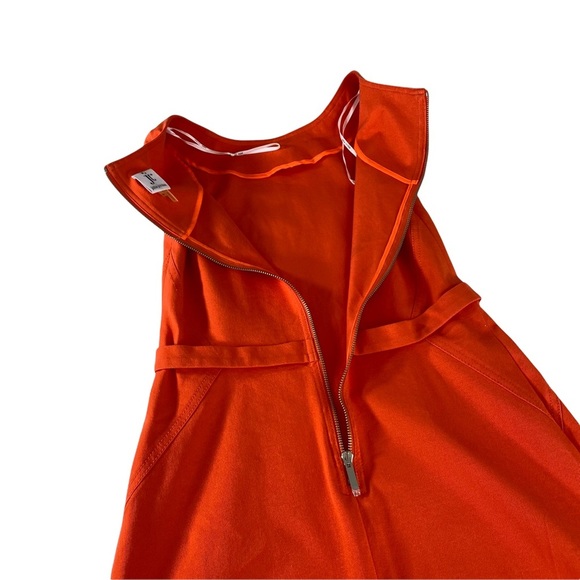 New Julia Jordan Orange Structured Halter Pencil Dress Sz 4 Zip In The Back. - Picture 11 of 15